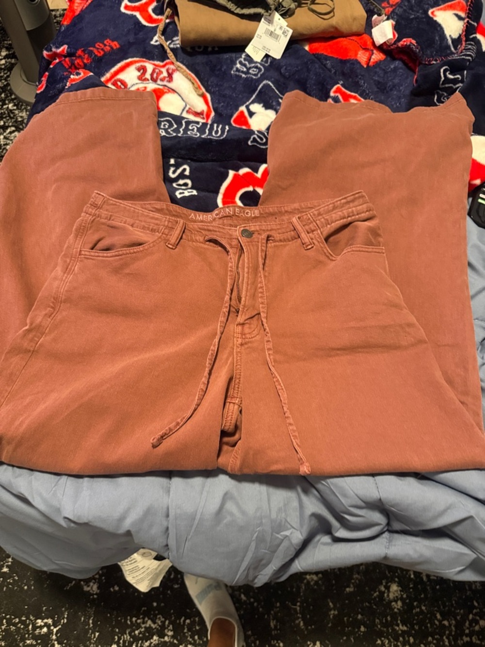 American Eagle Outfitters dreamy drape low rise Tan Drawstring/button Pants - Picture 2 of 5